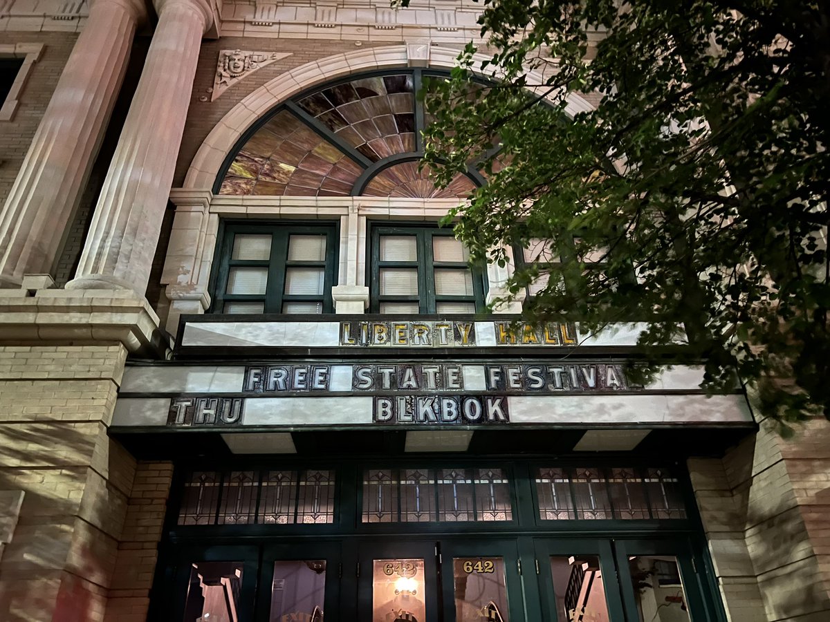 FreeStateFest's tweet photo. DAY FOUR of #FreeStateFest:
- 5pm: ON THESE GROUNDS at @libertyhall
- 6pm: Lawrence Music Alliance Music Industry at Art Love Collective
Networking Happy Hour with the Post Haus
- 8pm: An Evening with @blkbok
Donβt miss this packed Thursday of music and film! https://t.co/i8pxjVdUuM