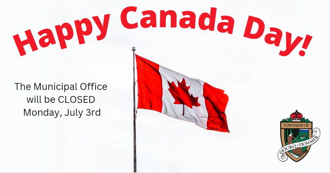 Douro_Dummer's tweet photo. 🍁The #DouroDummer municipal office will be closed on Monday, July 3rd
🍁The Halls Glen Transfer Station will be open during regular hours
🍁Curbside collection will happen as usual - get your recycling and waste to the curb by 7am on Monday! https://t.co/dlJ0mfLsdi