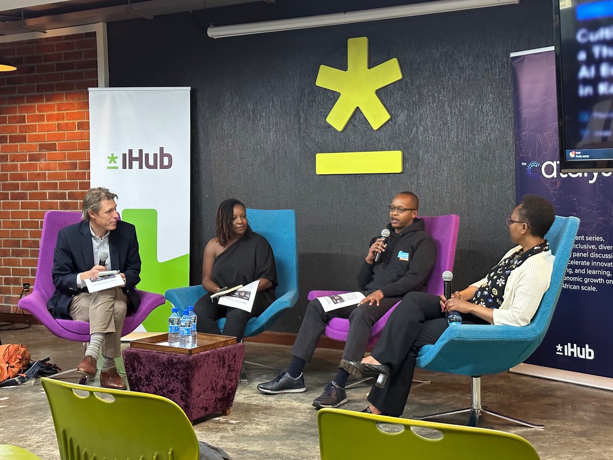 Today is the week of AI conversations in Nairobi. Back at @ihub this evening listening to @leomutuku, @mutembeipi6, Oliver August and Wambui Gachiengo - talking about cultivating a thriving AI ecosystem in Kenya.