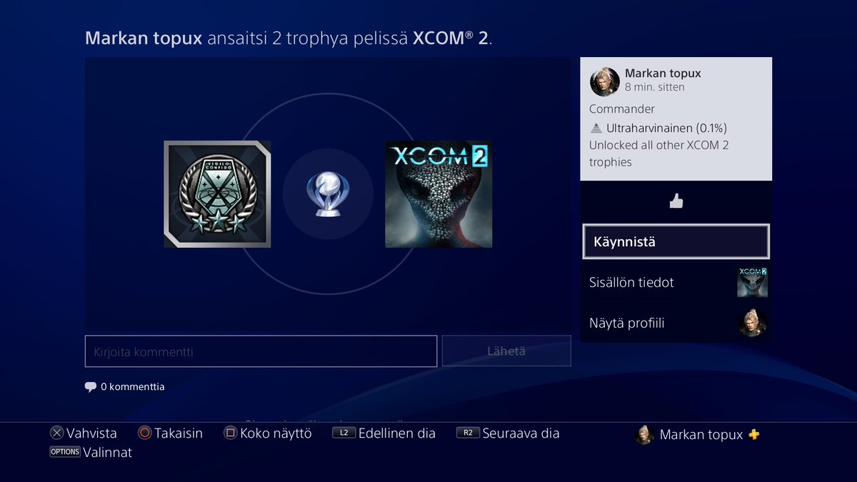 topuX's tweet image. I got the platinum trophy in #XCOM2.

I&apos;m the Commander. #PS4share