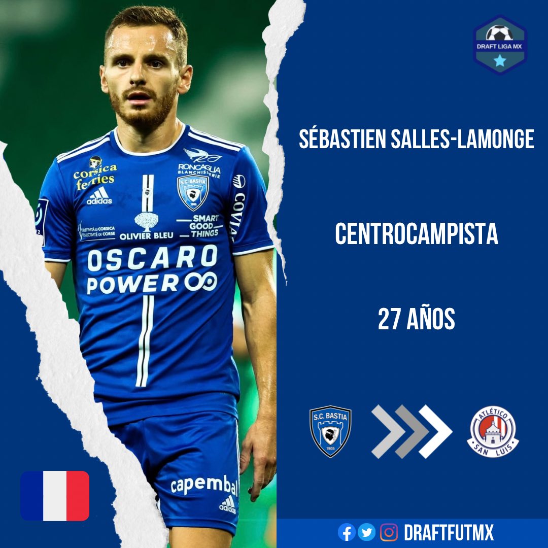DraftFutMX's tweet photo. CONFIRMADO.

Sébastien Salles-Lamonge es nuevo jugador del Club Atlético de San Luis. Llega procedente de SC Bastia. 🇫🇷⚽️ https://t.co/6A9Hx7Z12l