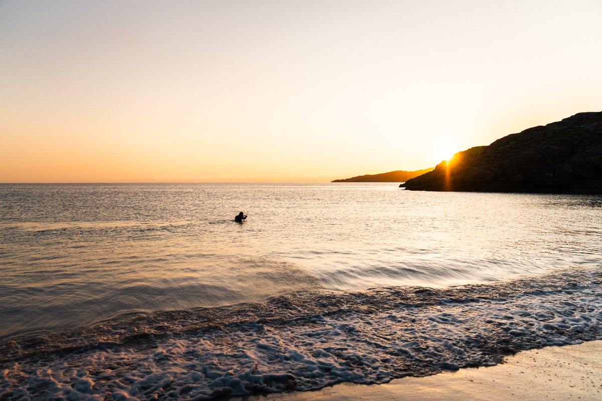 Inverlodgehotel's tweet photo. Are you having a very warm summer in Europe and looking for a cooler destination. The north west coast of Scotland could be the place for you. They say our sea is to cold to swim in, but this guest was very brave! And their reward is to have the beach to themselves. https://t.co/SgJJloi4e8
