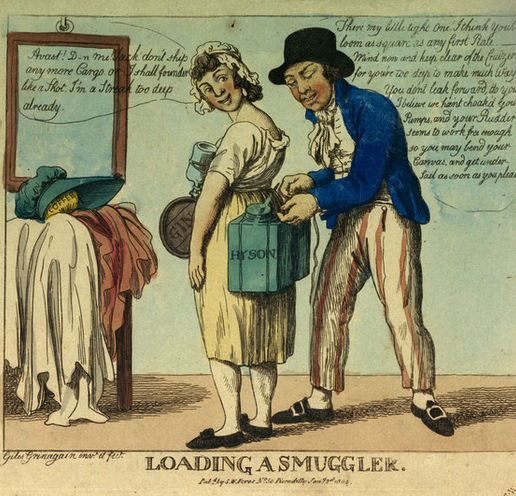 TheRegencyCook's tweet photo. Tea! An irresistible target for taxes and therefore also for FEMALE smuggling in the 18th century.  In England, it is estimated that HALF of all tea drunk was smuggled.   Find out more in my Tea Class in July:  https://t.co/Cefw7C2xwg  https://t.co/xPNYI8Wpb4
