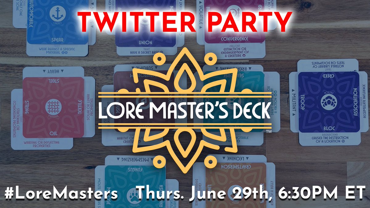 storyenginedeck's tweet image. Our Twitter Party is happening at 6:30pm ET TONIGHT! 

We'll be answering all your questions about Lore Master's Deck - and may even reveal some yet-to-be-announced stretch goals - so don't miss it!

Use #LoreMasters or tag @storyenginedeck to get your questions in!