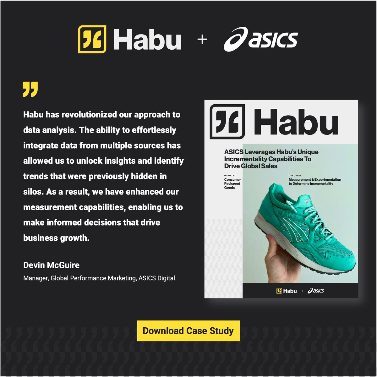 HabuHub's tweet image. #CaseStudy: ASICS achieved remarkable global sales growth by leveraging Habu's unique #incrementality capabilities

Congratulations to @ASICSamerica @ASICSeurope @ASICSuk @ASICSdigital @ASICSaustralia for this incredible achievement

Read more:
 hubs.la/Q01Wg7Lg0