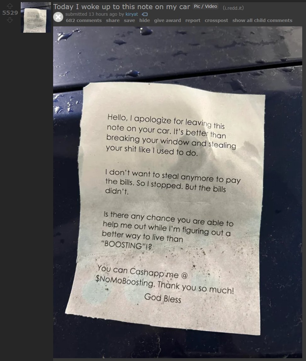 alz_zyd_'s tweet image. San Francisco window breakers have apparently learned game theory, and discovered that a strategy more profitable than breaking windows and stealing things is to nicely threaten to break windows and steal things

reddit.com/r/sanfrancisco…