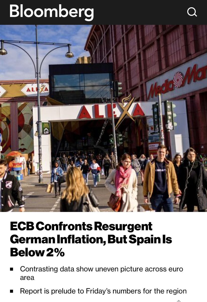Det viktigaste skälet till att hålla fast vid den svenska kronan är att Europa ser olika ut. Spanien riskerar nu drabbas av deflation. Låt oss behålla kontrollen över svensk ekonomi. #NejTillEuron #finanstwitter #riksbanken