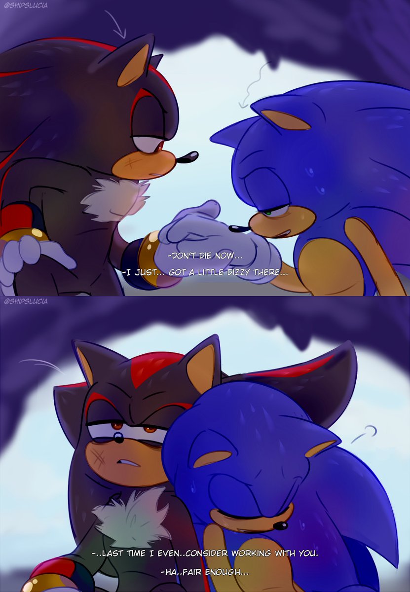 ShipsLucia's tweet photo. Fist bump and final rest 🤜🤛🥱 #sonadow #Sonic #Shadow #SonicPrime https://t.co/97GAiGqxOT