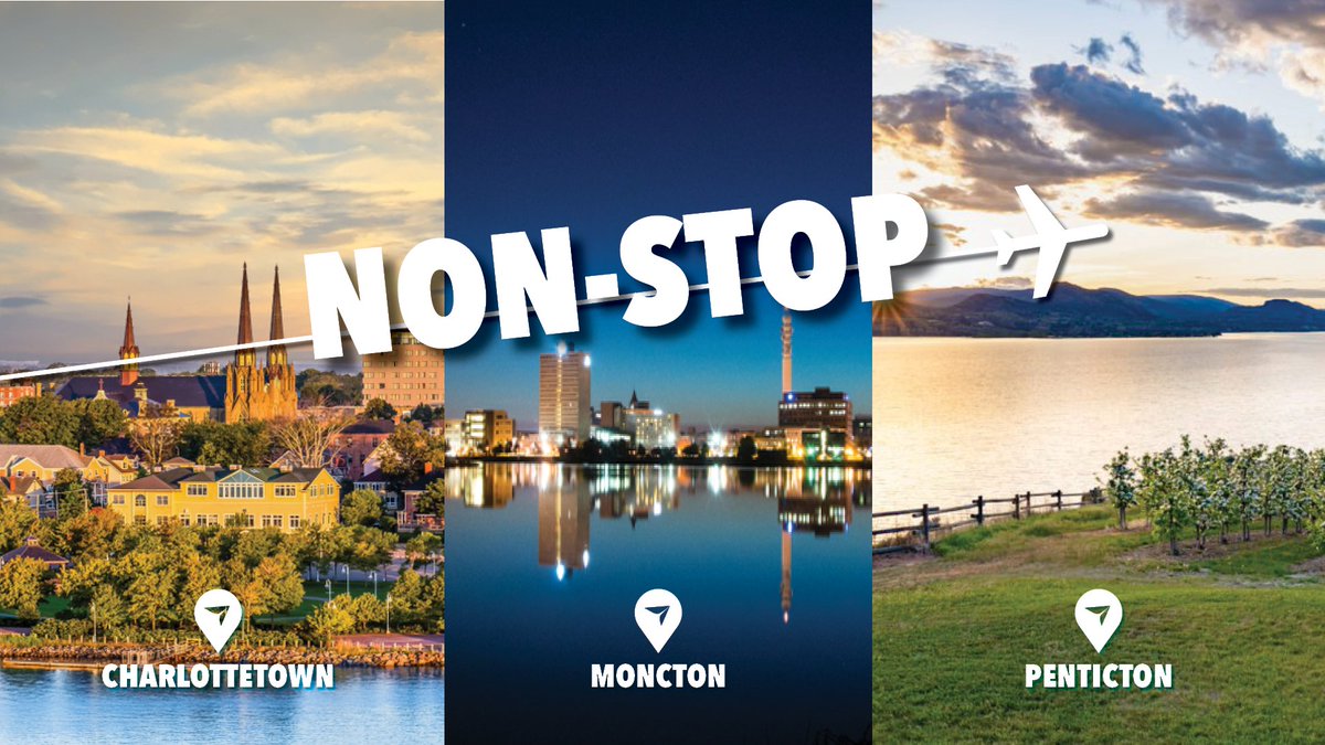 FlyYEG's tweet photo. #Nonstops update ✈️ Fly non-stop between #YEG and Charlottetown, Moncton and Penticton, thanks to our friends and partners at @WestJet! Discover all of our non-stop destinations at https://t.co/t6X5kvnMlo. #FlyYEG #WestJet #nonstop https://t.co/OxAujyg1fo