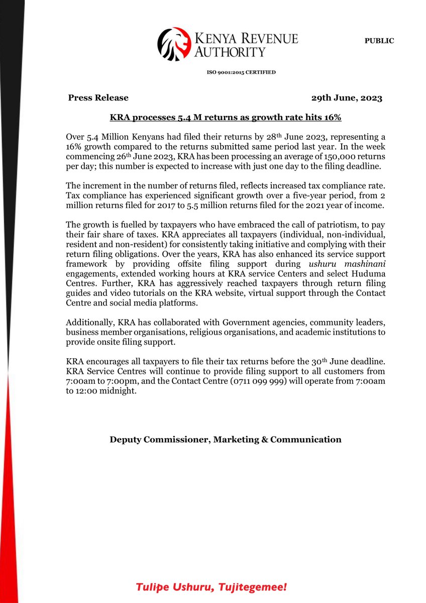 Kenya Revenue Authority tweet media