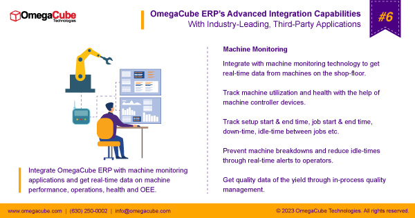 Get a comprehensive, real-time view of your machines and keep them in top-notch condition without impacting production and yield quality with OmegaCube ERP's Machine Monitoring integration. 

Read our post to know more!

DM us for a Demo.

#OmegaCubeERP #machinemonitoring