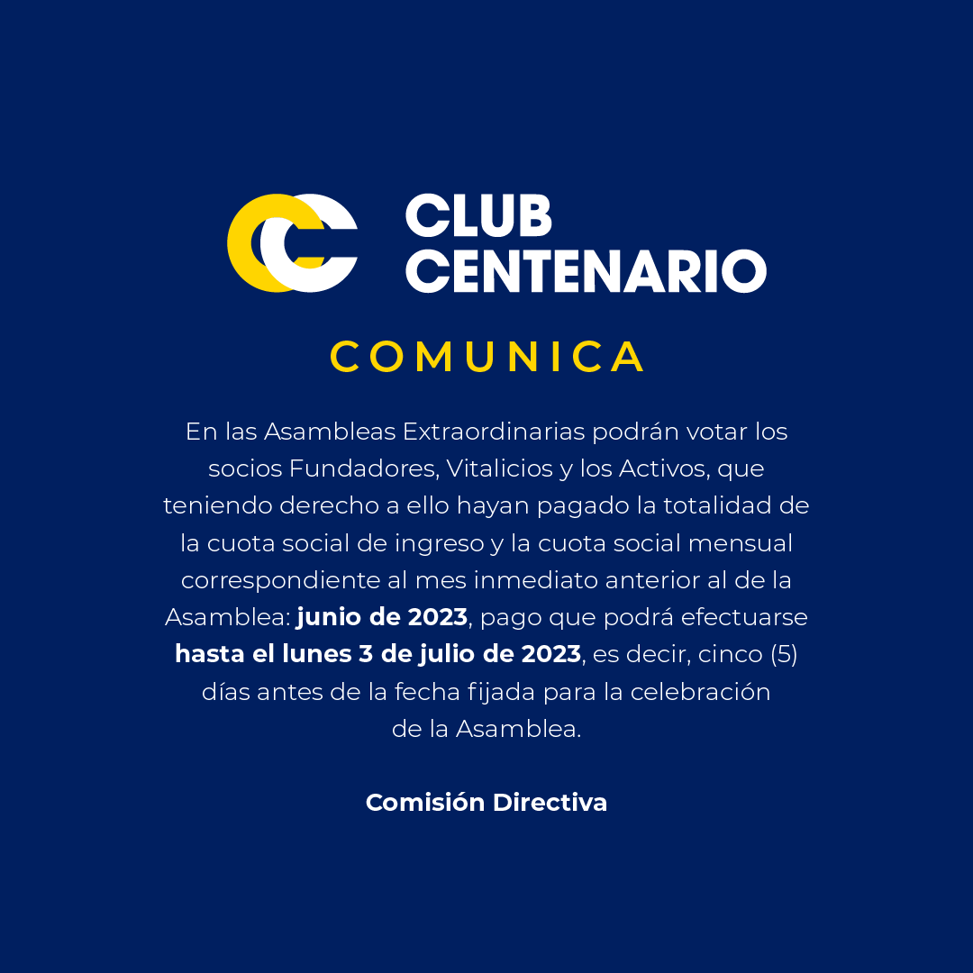 centenariopy's tweet photo. 📌 COMUNICADO
Asamblea Extraordinaria https://t.co/9Br4isKL8Y