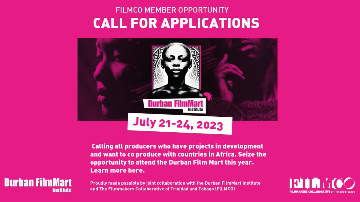 LAST DAY to apply for the 2023 Durban FilmMart!  

✅More info and prerequisites here: filmco.org/news/durban-fi…
✅Deadline to apply is 11:59AM (AST), June 30, 2023!