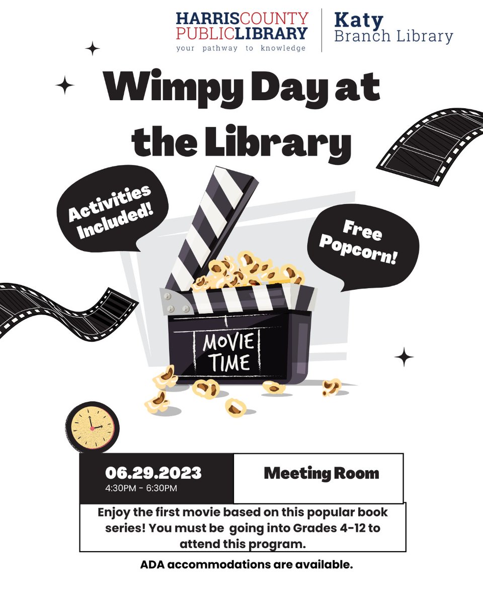 KatyLibrary's tweet image. #katybranchlibrary #katytx #katyteens #hcplteens #hcplsrp #alltogethernow #movienight