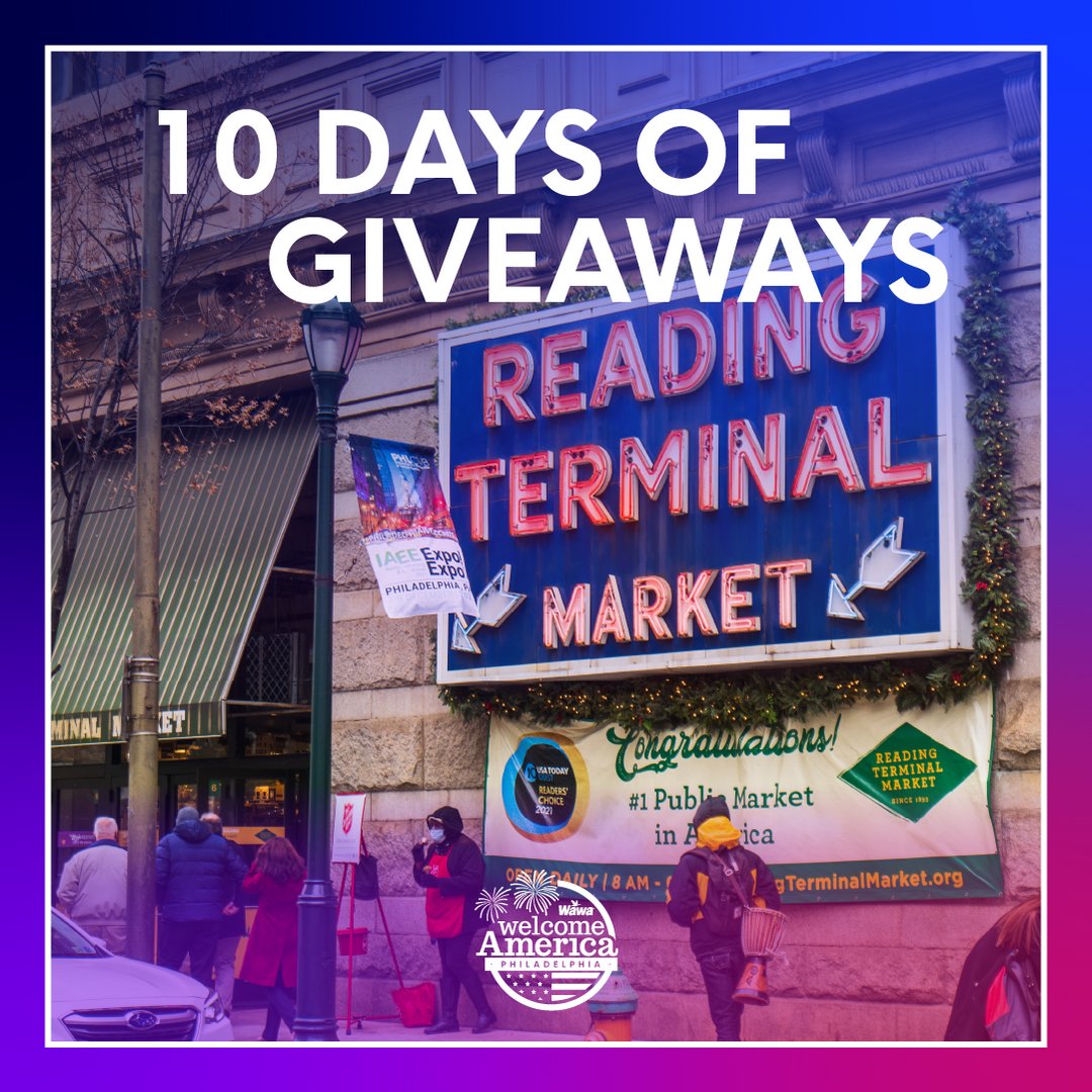 July4thPhilly's tweet photo. Day 9 is lookin' fine! This week's 10 Days of Giveaways winner will enjoy good eats at @RdgTerminalMkt and @YakitoriBoy, then stay at the Dwight D. Hotel. 

Be tomorrow's winner by sharing, following, and signing for our email list: https://t.co/Ypfn0zMsRq (📸: @visitphilly) https://t.co/kjBgmkVdHz