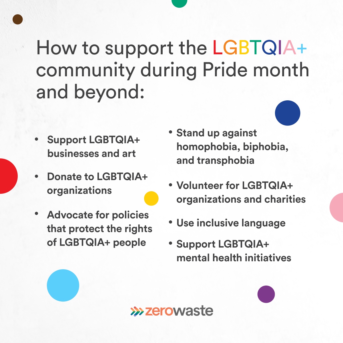 zerowaste_com's tweet photo. Pride doesn't stop when June ends. Let's be all-year allies for the LGBTQIA+ community: support their businesses, push for policy changes, educate ourselves, and use language that respects everyone 🏳️‍🌈

#Pride #StandWithPride https://t.co/d7cXMEKZFO