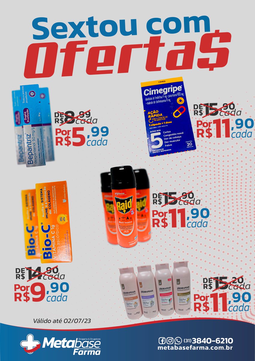 metabaseitabira's tweet photo. Sextou com ofertas na Metabase Farma.

Metabase Farma
📷|Tudo que você é sua família precisa, AQUI TEM!
📷|Entrega Grátis (31) 3840-6210 / ligação e WhatsApp (consulte regiões) https://t.co/oEsM8zHkA9