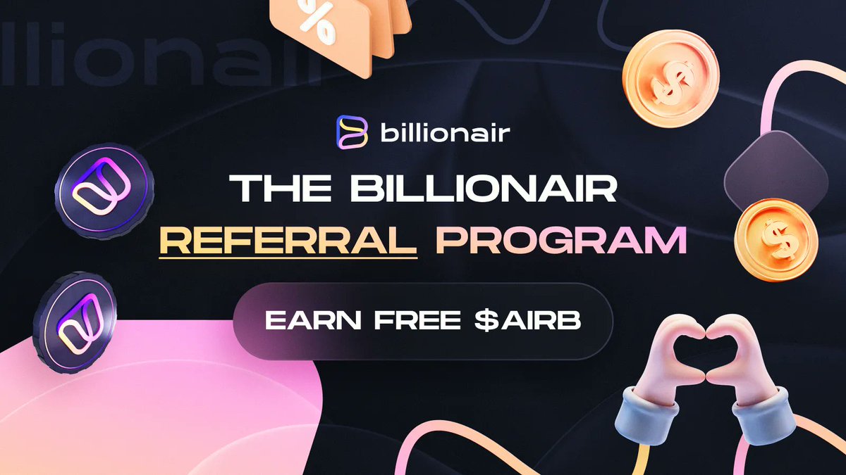 billionair_app's tweet photo. Introducing BillionAir’s Pre-Sale Referral Program… ✨🧑‍💻

Earn free $AIRB tokens by referring friends, with no investment from yourself required! 

Take a look at our article below to find out more and start earning effortlessly with BillionAir! ⬇️

https://t.co/IYzWvTspgZ https://t.co/vLsaOy27CO