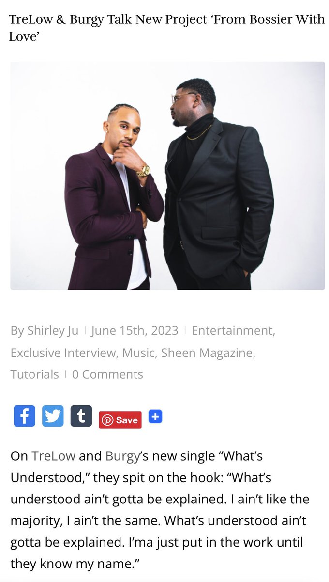 TreLowD2W's tweet photo. @sheenmagazine ✅ … S/o to Amber &amp; @shirju for their contribution to make it happen! #frombossierwithlove #whoistrelow #d2w https://t.co/Cp5UdQVlmA