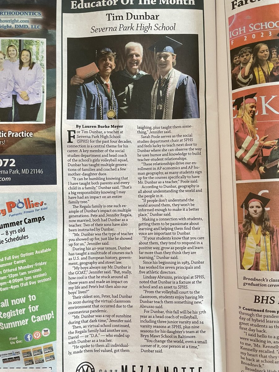 Super honored to have been asked to contribute our thoughts to this <a href="/SPVoice/">Severna Park Voice</a> showcasing <a href="/SevernaParkHS/">News from</a> legend, Mr. Dunbar 💯💥🤩😎 <a href="/AACountySchools/">AACPS</a> is lucky to have this educator who cares so much about our kids!