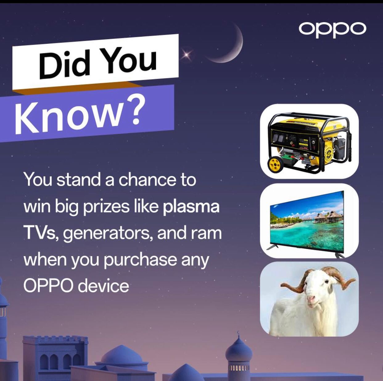 Ijoba 𓃵 💵💰 on X: Season greetings Eid Mubarak 🥳The OPPO promo and  raffle is still on and it's draw ending tomorrow. It's not too late for you  to win amazing prices .