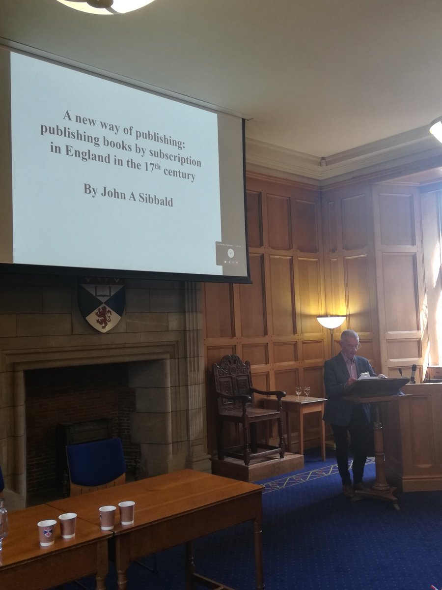 FilolMSC's tweet photo. For the opening of the last panel of the day, the "venerable" USTC rare book scholar John Sibbald talks about a very peculiar way of publishing in early modern England: publishing by subscription.
#bookhistory #Ustc23 #BookTwitter https://t.co/ZkJ1kEa7oC