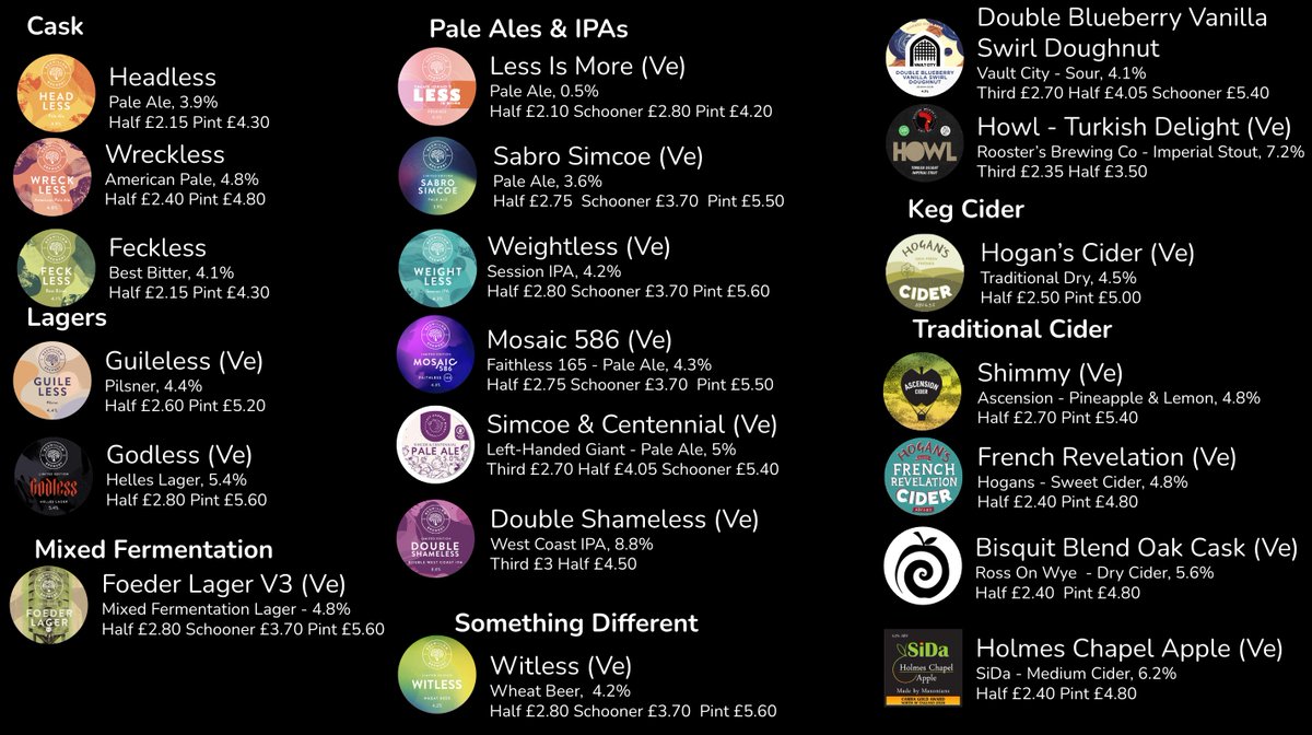 Here's what we have available right now! Treat yourself to a pint after work 😉🍺