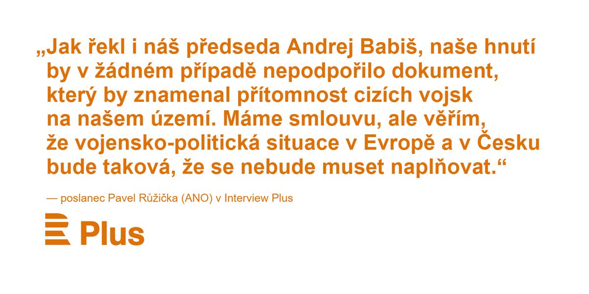 Poslanec @ruzickapavel70: Smlouva s USA se měla lépe vysvětlovat. Přítomnost cizích vojáků by hnutí ANO nepodpořilo. #InterviewPlus →  plus.rozhlas.cz/poslanec-ruzic…