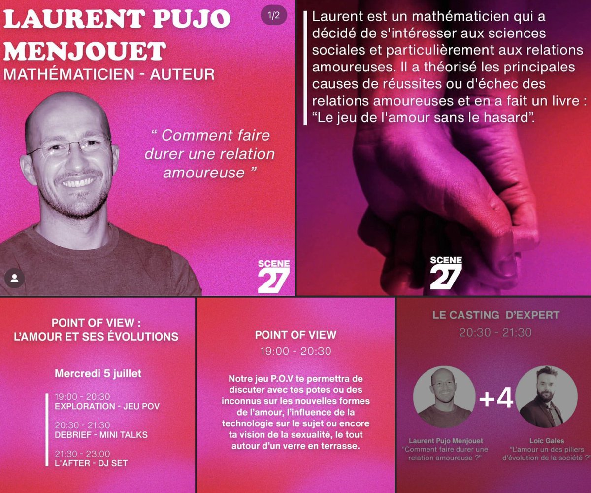 lpmenjouet's tweet photo. On July 5th we’ll see La Vie en Rose 🥰 if you are in #Lyon the association #Scene27 organizes an evening dedicated to love and its evolutions 😍 I will be a part of it it will take place at Hotel #Pilo on the Croix Rousse slopes 😊 https://t.co/O40bn2NWMB