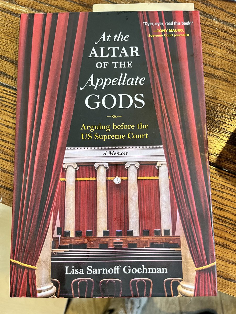 Since it’s a big Supreme Court day, let me highly recommend this book by ⁦<a href="/GochmanLisa/">Lisa Sarnoff Gochman</a>⁩. Very entertaining and interesting.