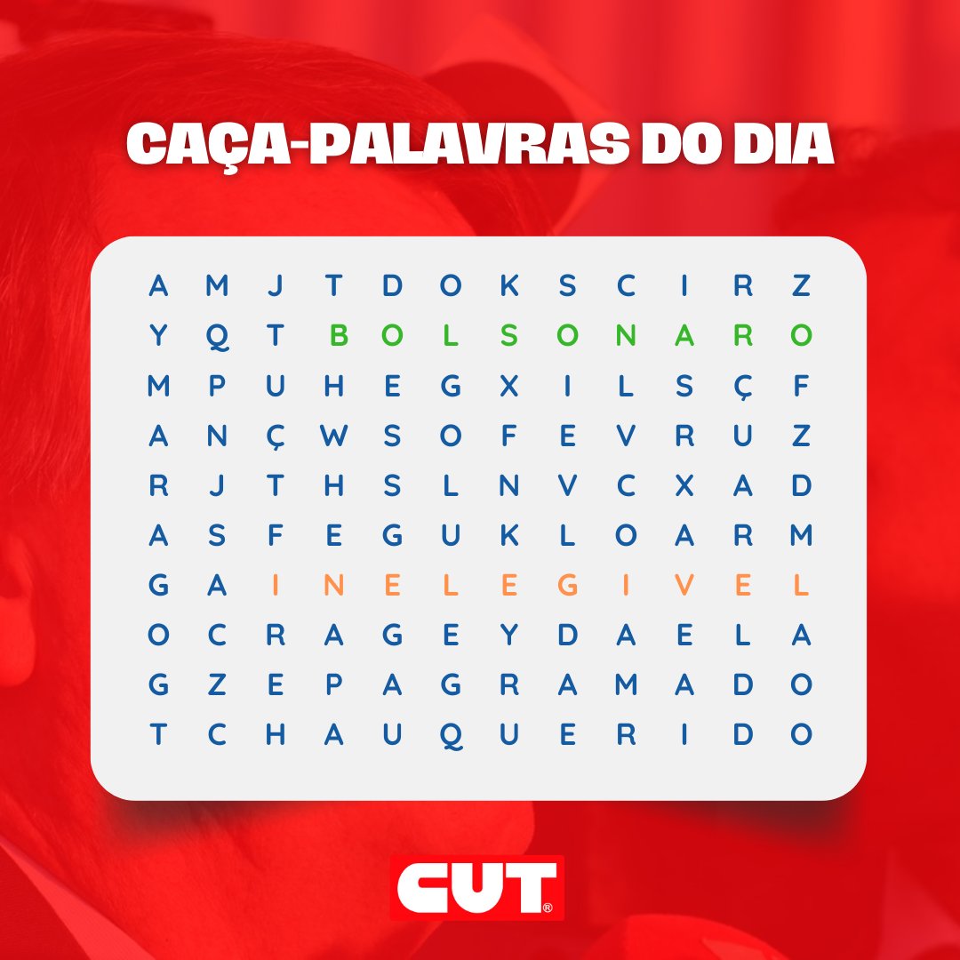 CUT_Brasil's tweet photo. BOLSONARO INELEGÍVEL https://t.co/rbYv893frY