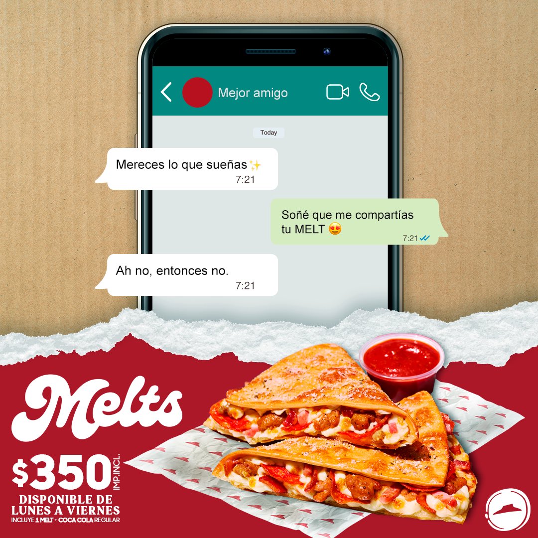 Pizza Hut RD on Twitter "4 deliciosas opciones a elegir 🍕 Hut Melt