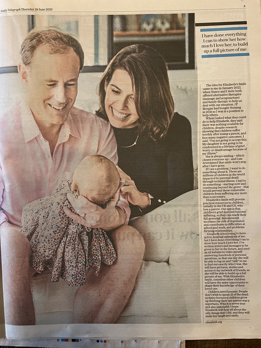 Our founder Nick Hungerford is featured in today's print edition of the @telegraph! Tag us in your pictures if you find a copy!

Visit the link in our bio to read the full article.

#telegraph #nonprofit #grief #terminalillness #grievingchildren #parentloss