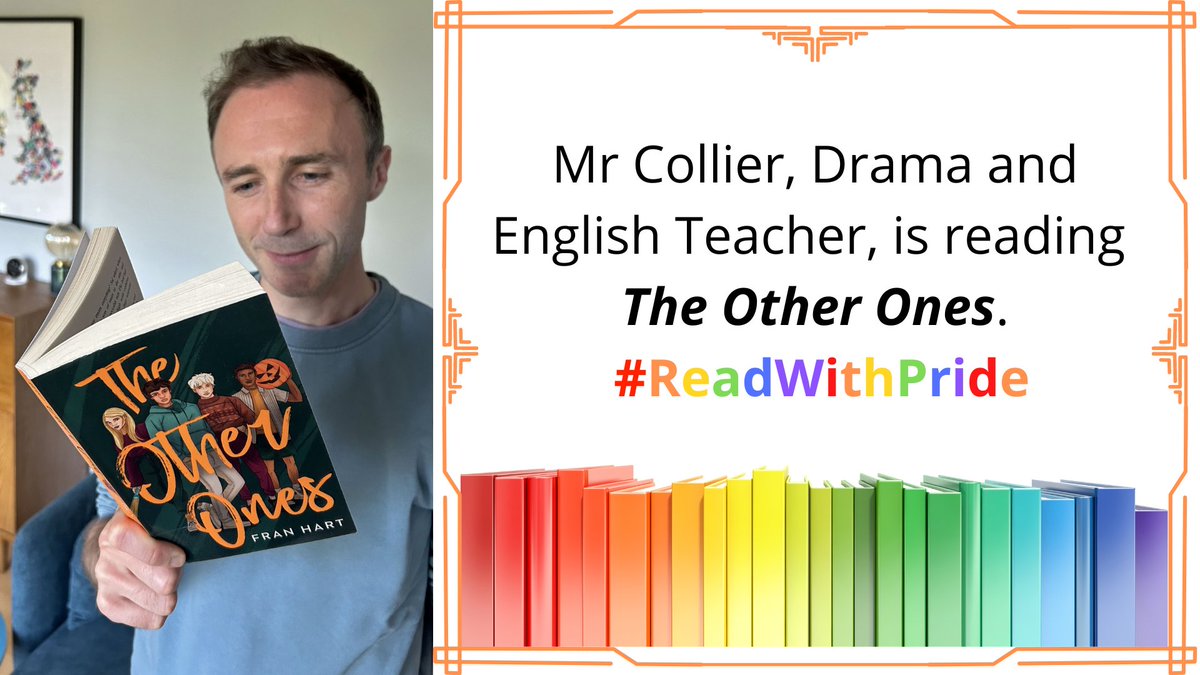 Drama & English Teacher, Mr Collier, is reading 'The Other Ones' by @FranHartBooks @chickenhsebooks - a spooky #lgbtq story about a haunted house, ghosts, and growing friendship against the odds. #ReadWithPride #PrideMonth2023