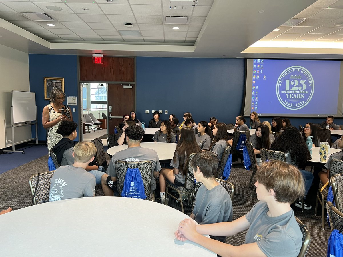 The @GoSPC President, Dr. Adena Loston, welcomes the Class of 2027 @SeguinISD ECHS students and shares the history of the college, as well as her journey to becoming a college President.