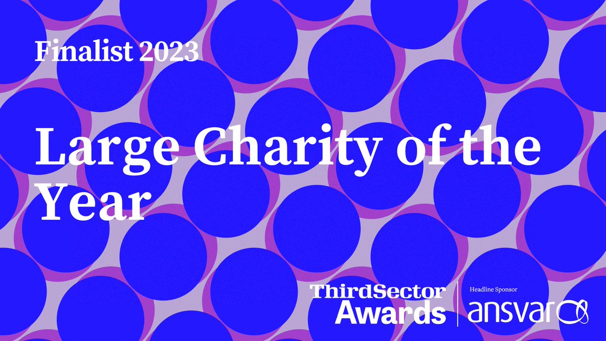 Congratulations to @goshcharity @AberlourCCT @bloodcancer_uk @localitynews and OnSide who have been shortlisted in the 'Large Charity of the Year' category at the 2023 #ThirdSectorAwards