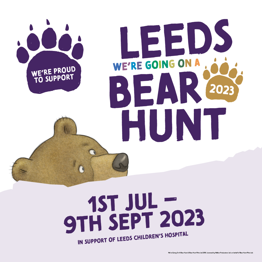 We are beary excited! The Leeds Bear Hunt is almost here! Come see the Bears in Leeds City Centre from 1st of July!🐻

Find your bearings using the map from Leeds hospital’s charity shop or from the Bear Cave in Trinity Leeds. Alternatively download  Leeds Bear Hunt App.