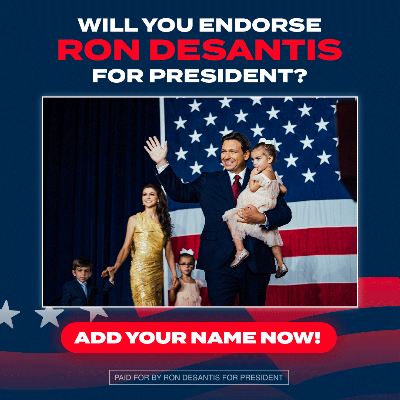 RonDeSantis's tweet photo. We want you on Team DeSantis. As our support continues to grow, we want you to be part of the movement. 

This is history in the making - join now to be part of our team!