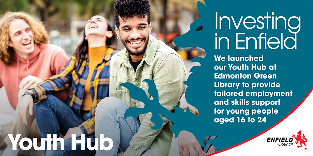 This year we launched a new Youth Hub in Edmonton Green Library. This is just one way we are #SupportingYoungEnfield by providing a new hub to access jobs and skills support. 

Read more about how were are investing in the whole borough at enfield.gov.uk/investinginenf…