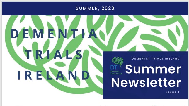 DementiaTrials's tweet photo. Announcing the launch of the first edition of Dementia Trials Ireland Network Newsletter. To get your copy click: https://t.co/gTc3n8S6Gv. @HRB_NCTO @drnire @hrbireland @hrbtmrn @SPKennelly @IracemaLeroi @PPI_Ignite_Net @TrinityMed1 @GBHI_Fellows !Enjoy! https://t.co/04mjGEvItU