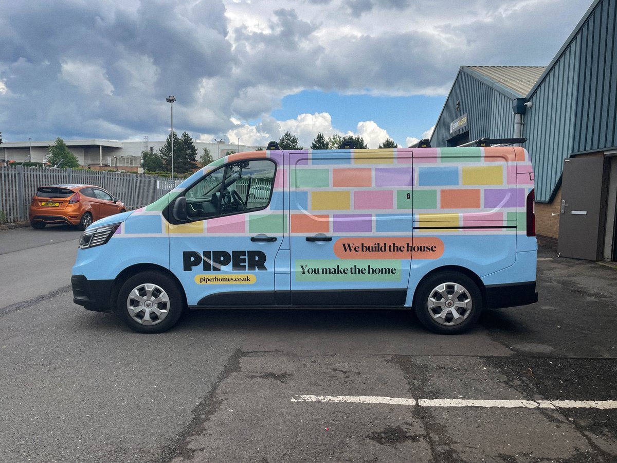 That's a wrap! We designed, produced and installed this complete #vehiclewrap for @PiperHomesPlc to align with their vibrant new #branding. You definitely won't miss this one when it's out on the road!