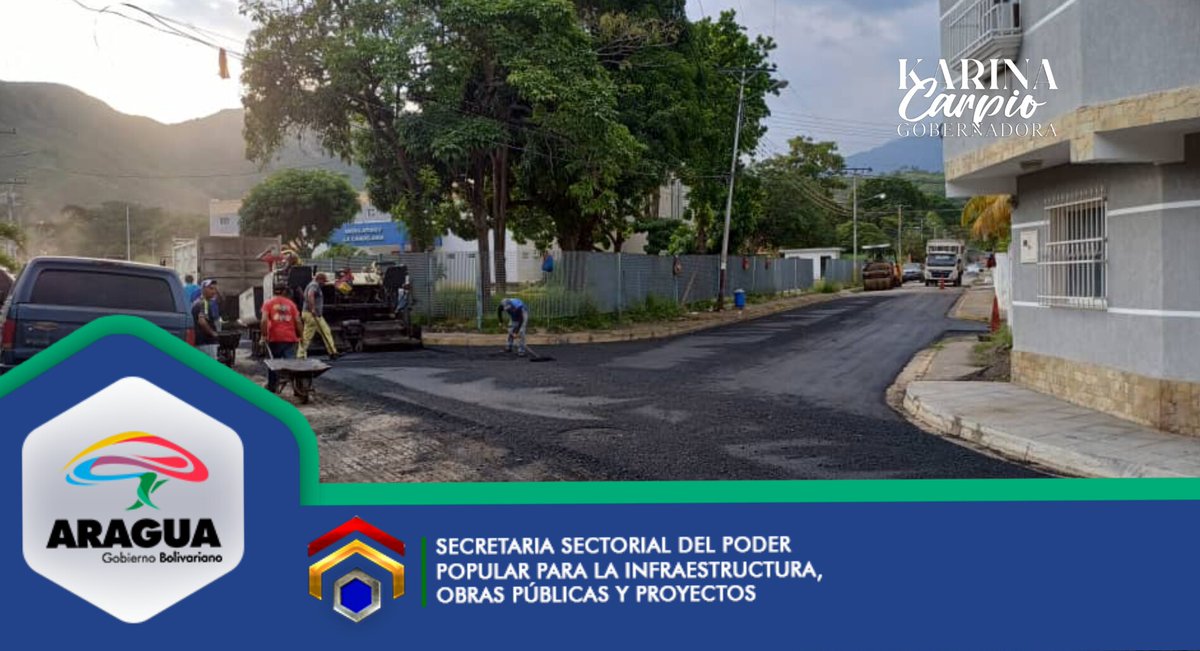 ¡Aragua tierra de hombres trabajadores! Gracias al Presidente @NicolasMaduro al @GobiernoAragua_ y a la Gobernadora Karina Carpio continúan los trabajos de asfaltado en el sector la Candelaria del municipio #MBI @viasdearaguas