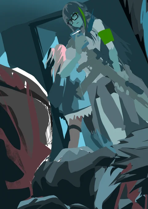 量感であたりをとって描くの楽しいな アウトラインで追うより楽な気がする