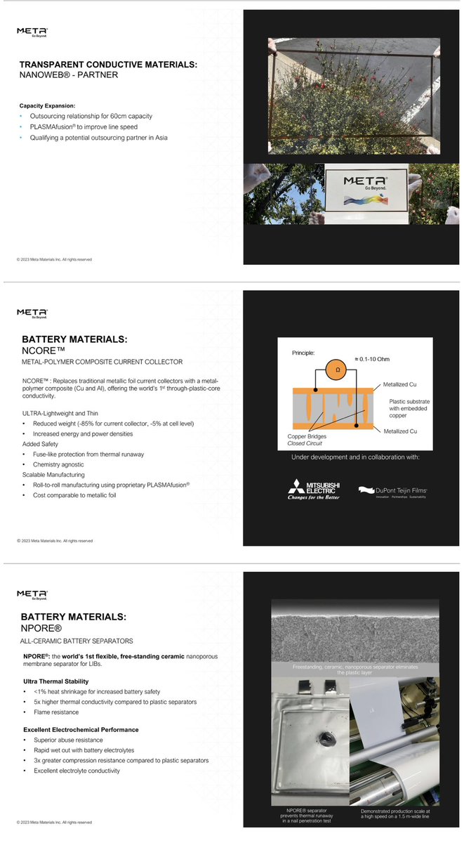 $MMAT META® has 15 current relationships with various battery suppliers, manufacturers, etc. and also an outsourcing partner for achieving 600x600mm production capacity for NanoWeb® 🤓