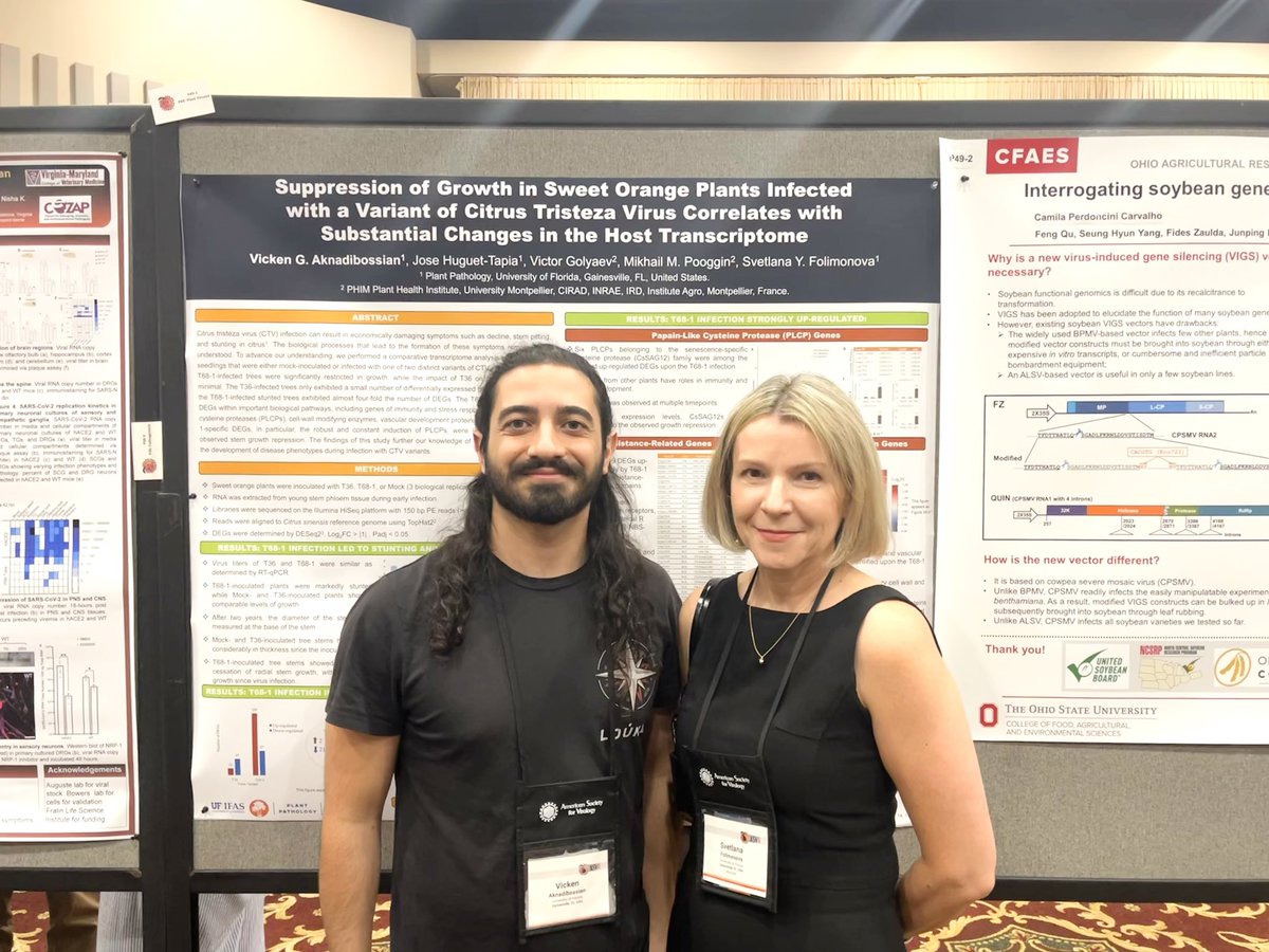 Congratulations to Arianna Spellman-Kruse and Vicken Aknadibossian from our lab for their great poster presentations on the citrus tristeza virus biology at the ASV2023!