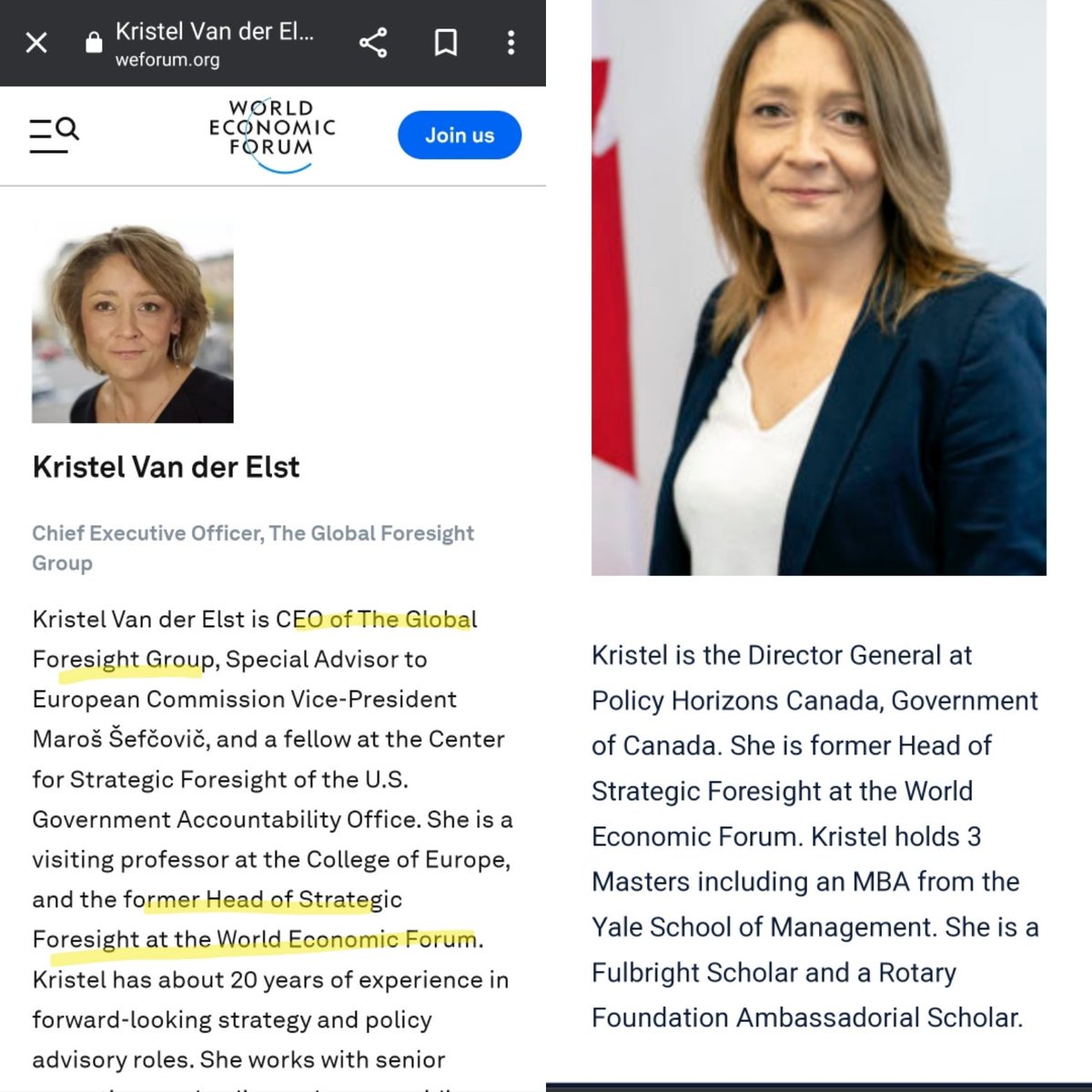 BarelyBook's tweet image. The worst in Canada is Kristel Van der Elst, Director General at Policy Horizons. The former Head of Strategic Foresight in the WEF &amp;amp; current CEO of the Global Foresight Group in Geneva controls all 4 of the terrorists you just mentioned.  
 horizons.gc.ca/en/2020/02/11/…