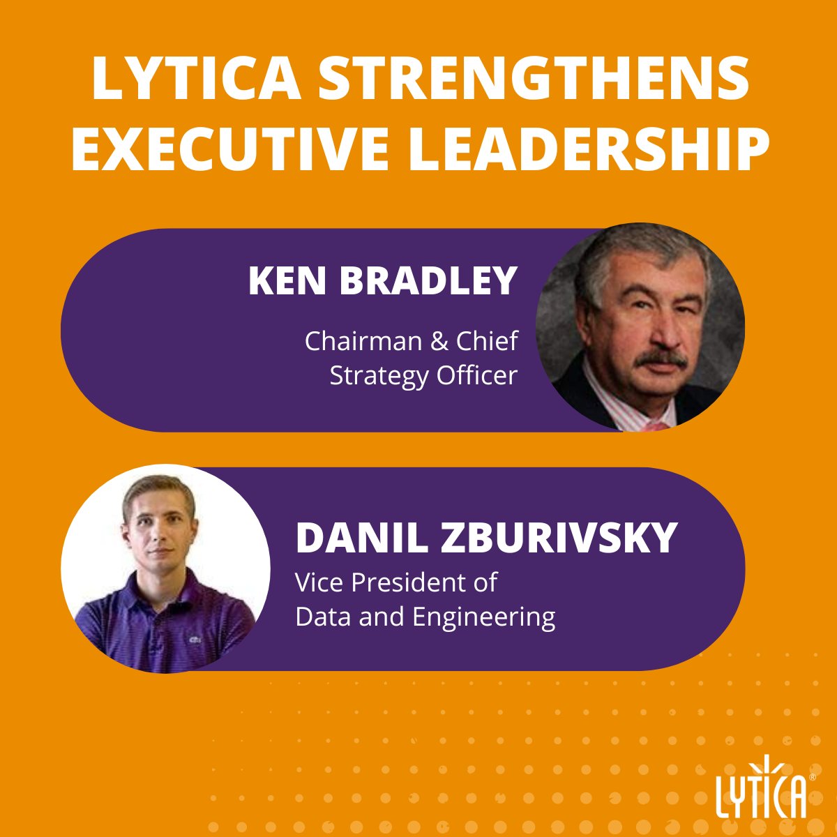 We are excited to introduce the newest member of our team, Danil Zburivsky, VP of Data &amp; Engineering, and the appointment of Ken Bradley as Chairman &amp; CSO.

The Lytica team looks forward to the expertise and insights they will bring to their new roles.

bitly.ws/JYfp