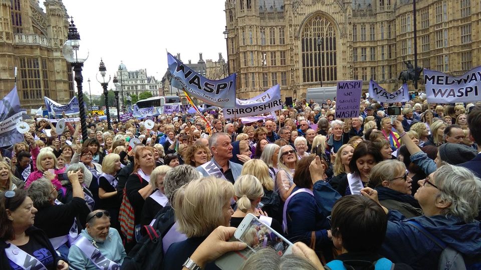 WASPI_Campaign's tweet photo. 7 years ago today 1000s of #WASPI women gathered in Parliament to protest to the Government about our issue.  We're still here, fighting for justice.  We've lost too many friends to stop now.  We will keep the faith: this historic injustice will be compensated. https://t.co/mbP4jWdXg7