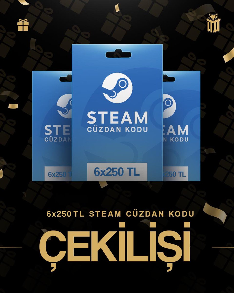 🎁 Bayram ve Steam yaz indirimlerine özel 6 takipçimize 250 TL Steam cüzdan kodu hediye ediyoruz.

Katılım şartları:

✅ Bizi (<a href="/eteamdemiral/">Team Demiral Esports</a>)'ı takip edin.
✅ Bu tweet'i retweet yapın.

🗓️ Çekiliş 3 Temmuz tarihinde sona erecektir.