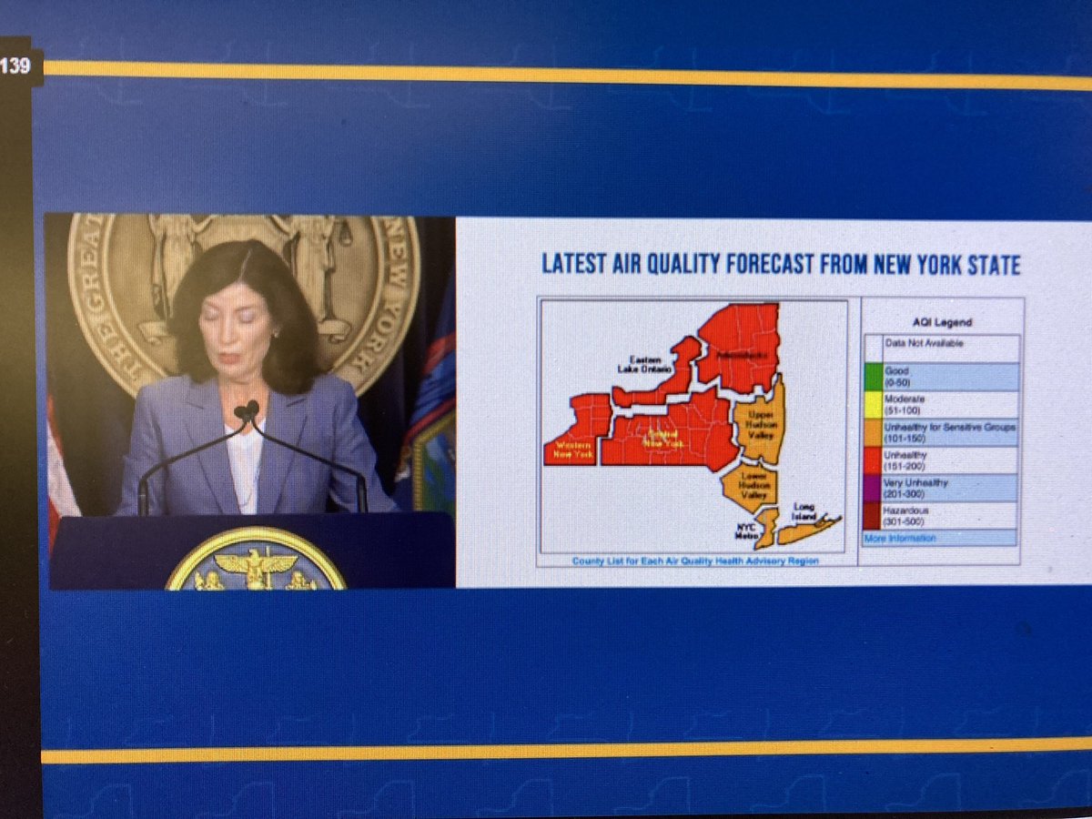 Lisa L. Colangelo (@lisalcolangelo) on Twitter photo This is the new normal for New Yorkers….no end in sight - <a href="/GovKathyHochul/">Governor Kathy Hochul</a> #AirQualityAlert This is the new normal for New Yorkers….no end in sight - <a href="/GovKathyHochul/">Governor Kathy Hochul</a> #AirQualityAlert